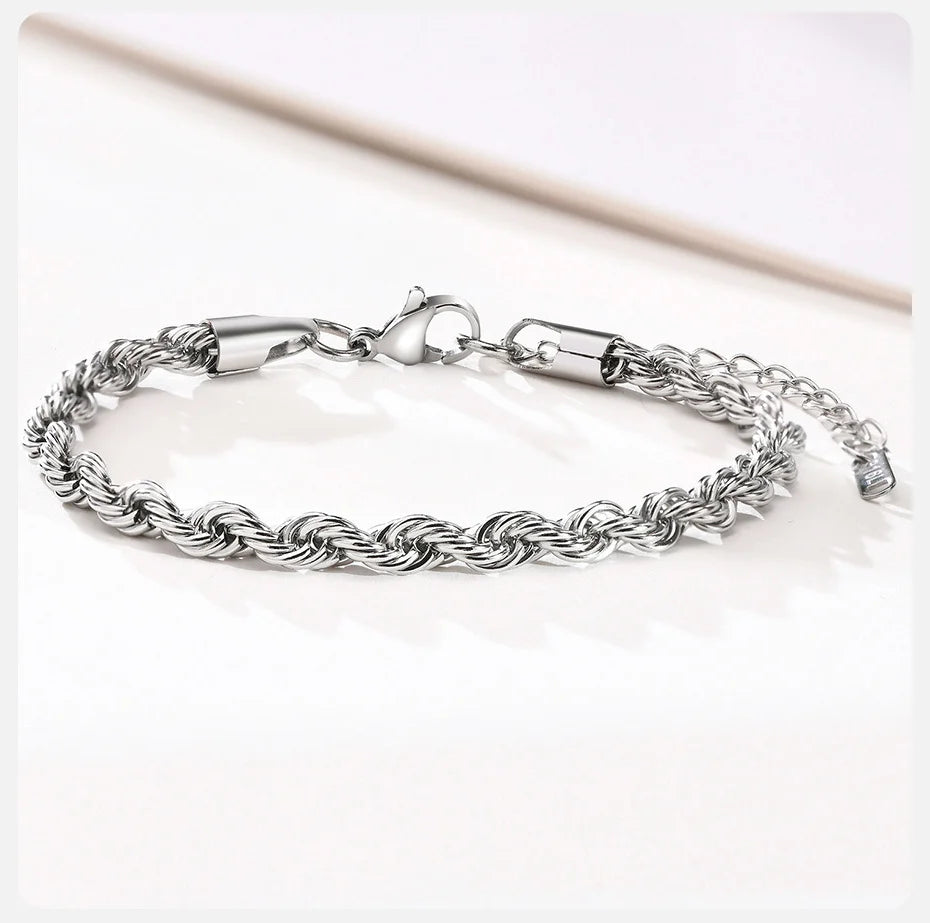 Pulseira Masculina Aço Inox, Pulseira Prata, Pulseira Masculina de Corrente, Pulseira de Aço Inox, Pulseira Masculina em Aço inoxidável, Loja Acessora 