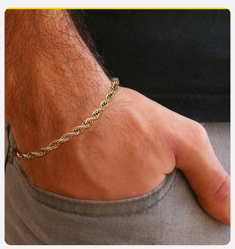 Pulseira Masculina Aço Inox, Pulseira Prata, Pulseira Masculina de Corrente, Pulseira de Aço Inox, Pulseira Masculina em Aço inoxidável, Loja Acessora 