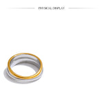 Anel Geométrico Bicolor de Aço inoxidável, Anel de Aço inox, Anel Feminino, Anel de Aço Inox, Anel Bicolor, Anel Duas Cores Aço Inoxidável, Loja Acessora 