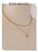 Yhpup popular aço inoxidável dupla camada corrente sobreposição colar gota contas chegadas diárias jóias resistente à água