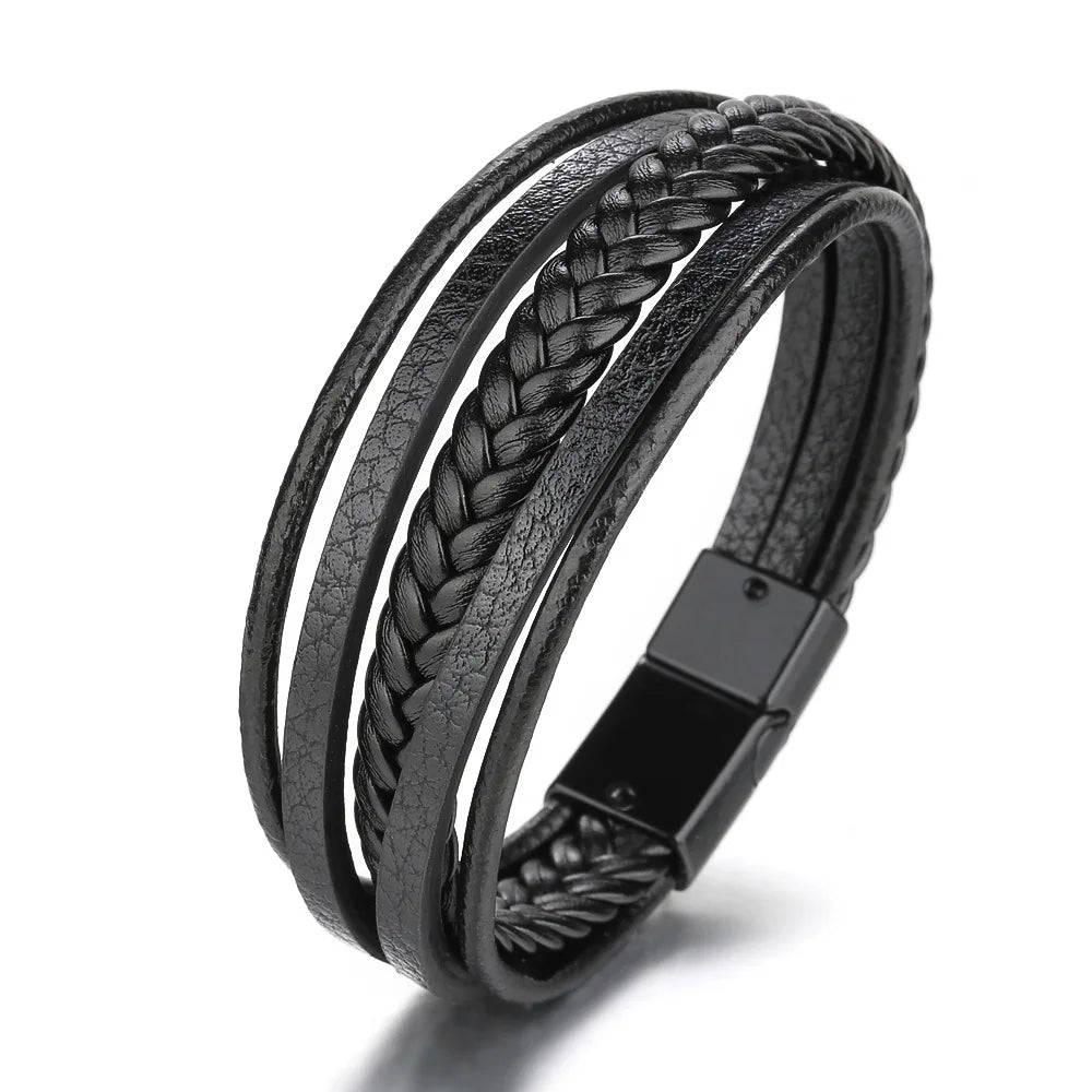 Pulseira de Couro Trançado, Pulseira de Couro, Pulseira de Couro Masculina, Pulseira Life Trançada em Couro, Pulseira Masculina Couro Trançado, Loja Acessora 