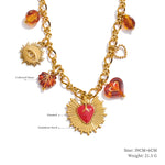 Yhpup na moda sol oceano charme pingente jóias artesanais ouro à prova dwaterproof água pvd banhado a aço inoxidável jóias de verão 2025 atacado