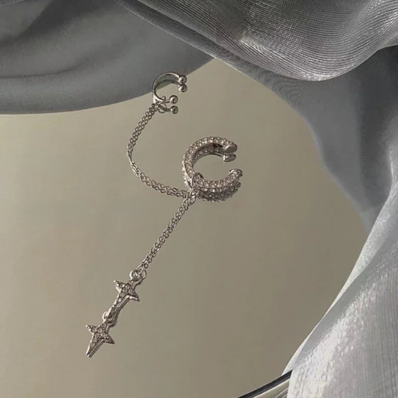 Brinco Estrela, Brinco Clipe Estrela, Brinco de Estrela, Brinco Estrela Com Borla, Brinco de Estrela Prata, Brinco Life Estrela, Falso piercing Loja Acessora 