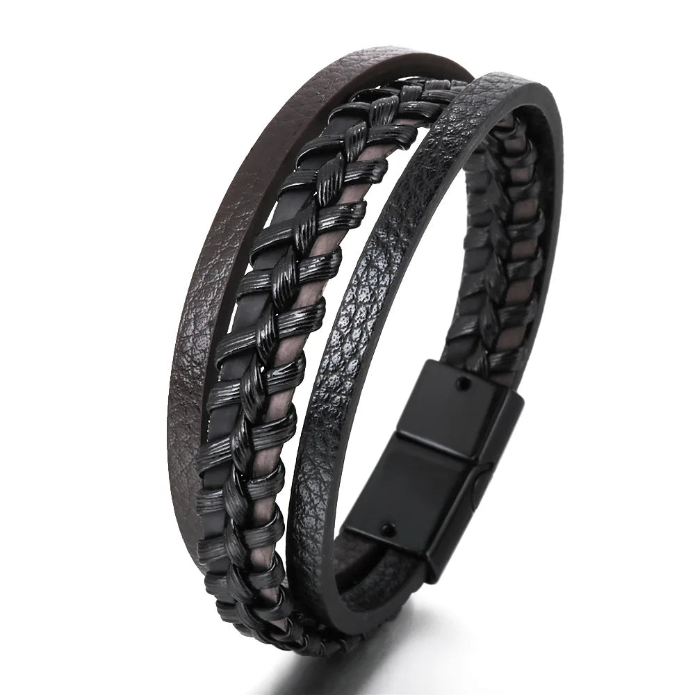 Pulseira de Couro Trançado, Pulseira de Couro, Pulseira de Couro Masculina, Pulseira Life Trançada em Couro, Pulseira Masculina Couro Trançado, Loja Acessora 