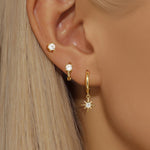 Conjunto de Brincos de Estrela Banhado a Ouro 18K, Conjunto de Brincos, Brinco de Estrela, Brinco de Estrela Banhado a ouro, Brinco banhado a ouro, Loja Acessora 