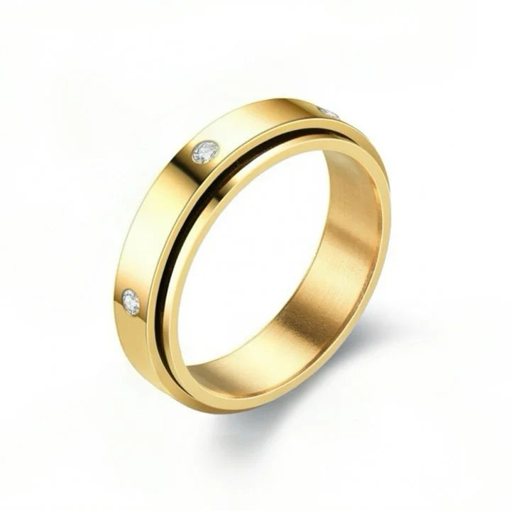 Anel Spinner de Aço Inoxidável Unissex, Anel de Aço Inoxidável, Anel de Aço Inox, Anel Prata, Anel Dourado, Anel Masculino, Anel Feminino, Loja Acessora 
