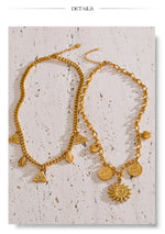 Yhpup na moda sol oceano charme pingente jóias artesanais ouro à prova dwaterproof água pvd banhado a aço inoxidável jóias de verão 2025 atacado