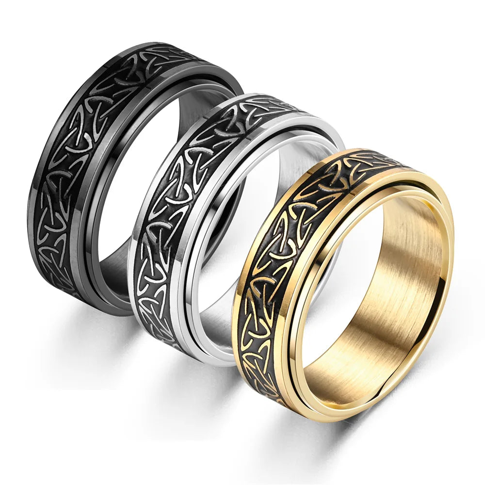 Anel Viking Com Nó Celta,Anel Viking Com Nó Celta Em Aço Inox, Anel de Aço inox, Anel Masculino, Anel Masculino em Aço Inox, Loja Acessora