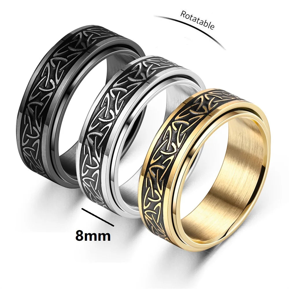 Anel Viking Com Nó Celta,Anel Viking Com Nó Celta Em Aço Inox, Anel de Aço inox, Anel Masculino, Anel Masculino em Aço Inox, Loja Acessora