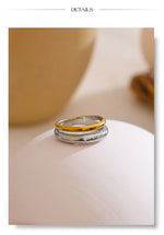 Anel Geométrico Bicolor de Aço inoxidável, Anel de Aço inox, Anel Feminino, Anel de Aço Inox, Anel Bicolor, Anel Duas Cores Aço Inoxidável, Loja Acessora 