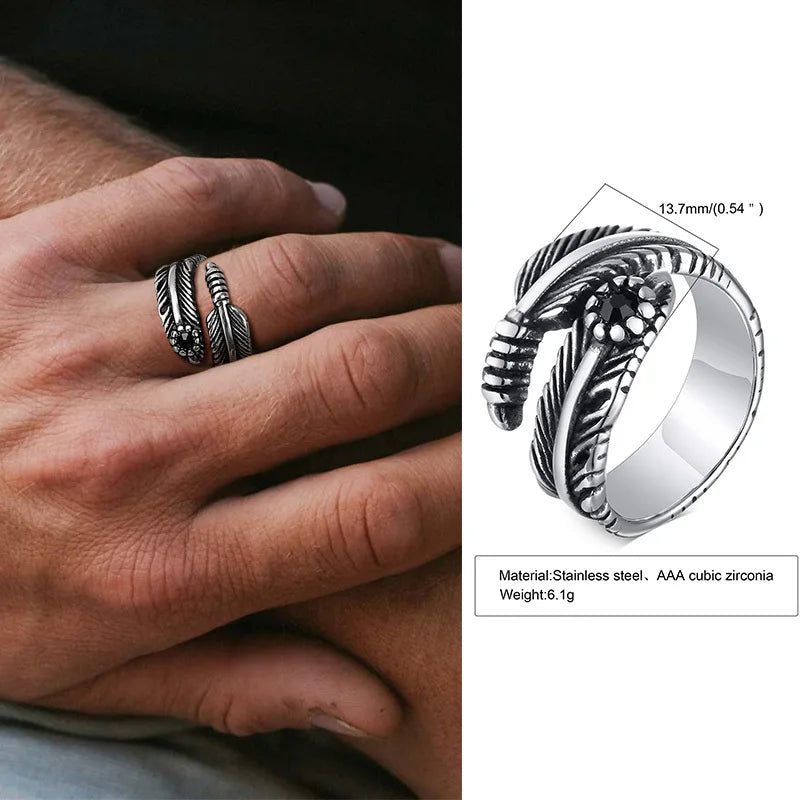 Anéis étnicos vintage para homens, Nó Viking Retro, Faixa de Dedo, Pedra Quadrada Geométrica Preta, Anel de Sinete, Jóias Punk