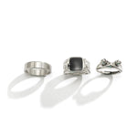 Anel de Aço Inoxidável, Anel de Aço Inox, Conjunto de Anéis Góticos de Aço Inoxidável, Anel Estilo Punk, Loja Acessora 