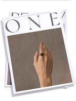 Yhpup 7 # Anel aberto de fundição de aço inoxidável, pedra de concha de tigre natural, fritilary, joias da moda para mulheres, novo