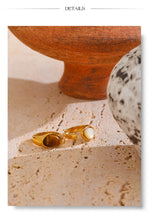 Yhpup 7 # Anel aberto de fundição de aço inoxidável, pedra de concha de tigre natural, fritilary, joias da moda para mulheres, novo