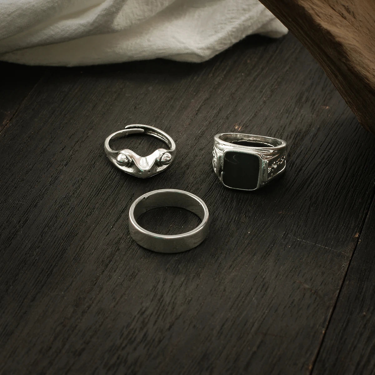 Conjunto de Anéis Góticos de Aço Inoxidável KunJoe