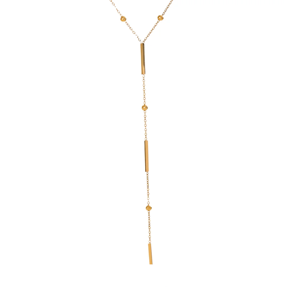 Yhpup fino chique 316l aço inoxidável corrente longa colar requintado para mulheres à prova dwaterproof água jóias diárias bijoux presente