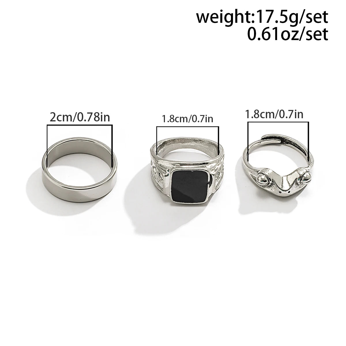 Conjunto de Anéis Góticos de Aço Inoxidável KunJoe