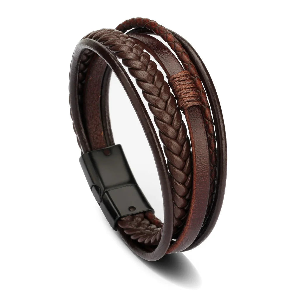 Pulseira de Couro Trançado, Pulseira de Couro, Pulseira de Couro Masculina, Pulseira Life Trançada em Couro, Pulseira Masculina Couro Trançado, Loja Acessora 