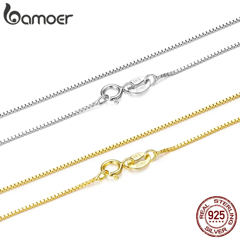 Colar de Prata Esterlina 925 Bamoer com Banho de Ouro