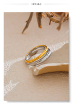 Anel Geométrico Bicolor de Aço inoxidável, Anel de Aço inox, Anel Feminino, Anel de Aço Inox, Anel Bicolor, Anel Duas Cores Aço Inoxidável, Loja Acessora 