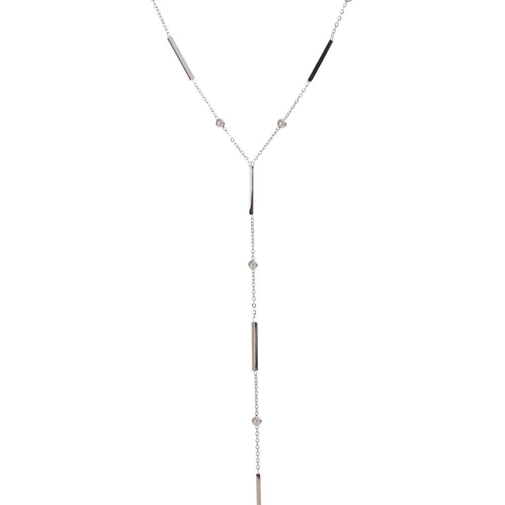 Yhpup fino chique 316l aço inoxidável corrente longa colar requintado para mulheres à prova dwaterproof água jóias diárias bijoux presente