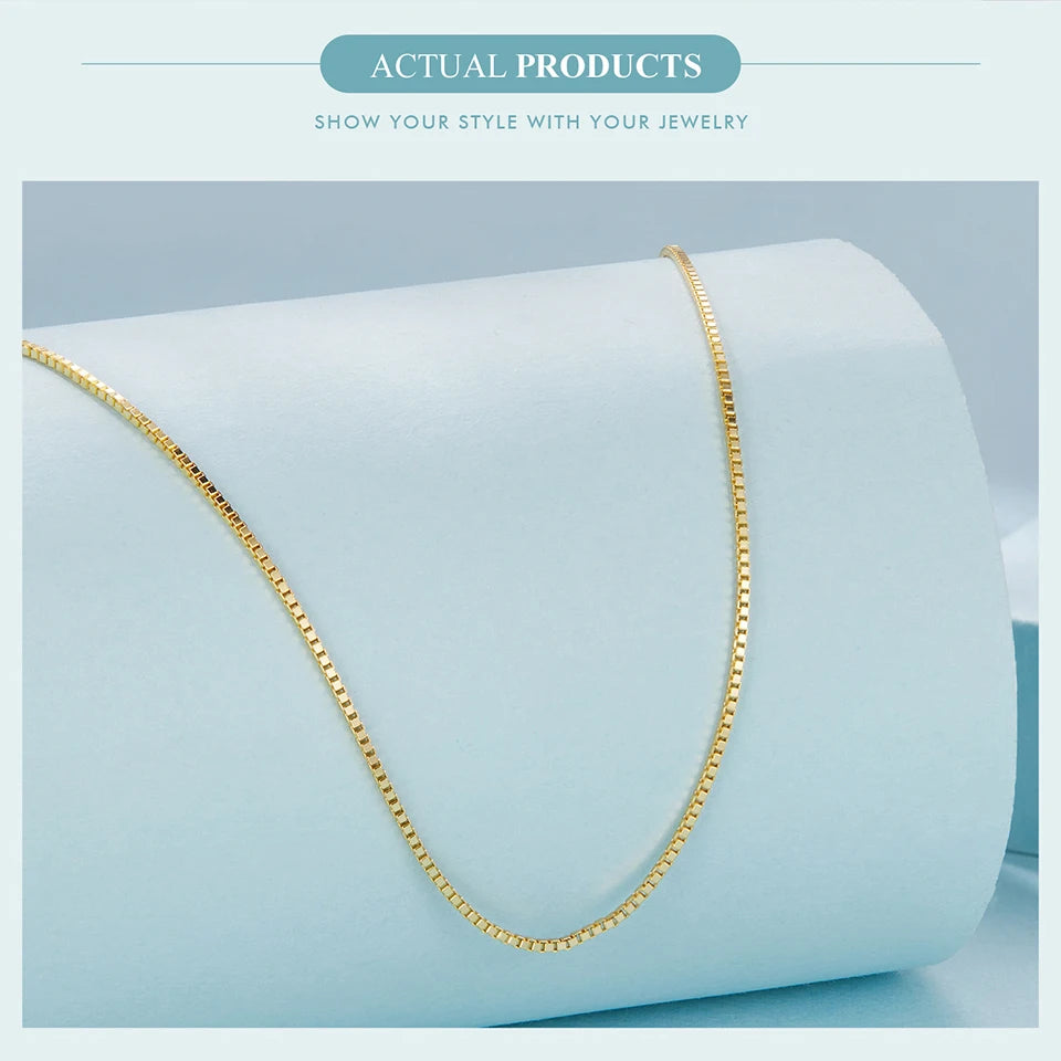 Colar de Prata Esterlina 925 Bamoer com Banho de Ouro