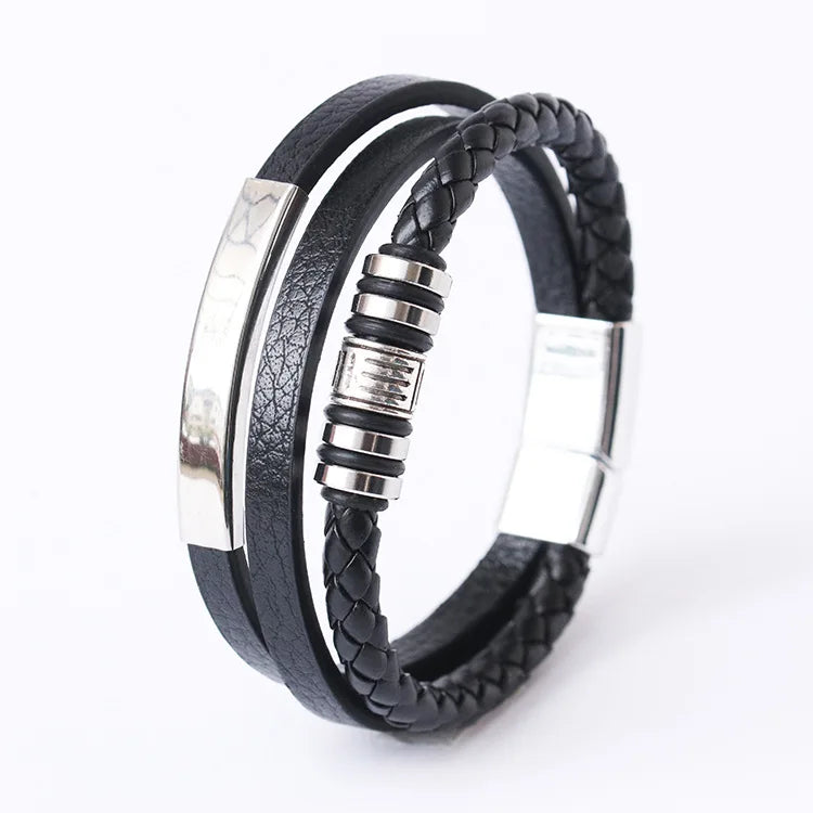 Pulseira de Couro Trançado, Pulseira de Couro, Pulseira de Couro Masculina, Pulseira Life Trançada em Couro, Pulseira Masculina Couro Trançado, Loja Acessora 