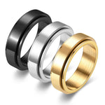 Anel Spinner de Aço Inoxidável Unissex, Anel de Aço Inoxidável, Anel de Aço Inox, Anel Prata, Anel Dourado, Anel Masculino, Anel Feminino, Loja Acessora 