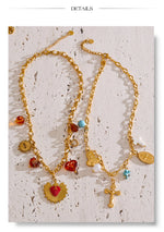 Yhpup na moda sol oceano charme pingente jóias artesanais ouro à prova dwaterproof água pvd banhado a aço inoxidável jóias de verão 2025 atacado