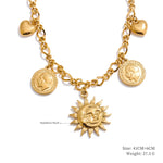 Yhpup na moda sol oceano charme pingente jóias artesanais ouro à prova dwaterproof água pvd banhado a aço inoxidável jóias de verão 2025 atacado