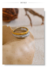 Anel Geométrico Bicolor de Aço inoxidável, Anel de Aço inox, Anel Feminino, Anel de Aço Inox, Anel Bicolor, Anel Duas Cores Aço Inoxidável, Loja Acessora 